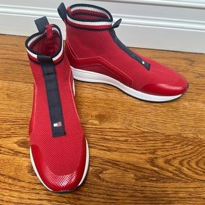 Tommy Hilfiger red bootie sneakers